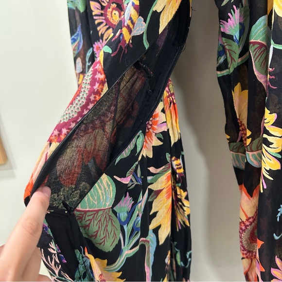 Banjanan Peony Long Sleeve Fit and Flare Dress